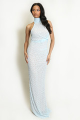 Lace Halter Neck Maxi Dress