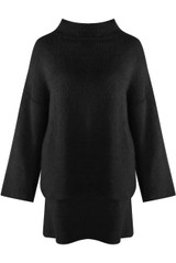 Mohair Fluffy Knit Jumper And Skirt Set