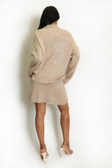 Mohair Fluffy Knit Jumper And Skirt Set