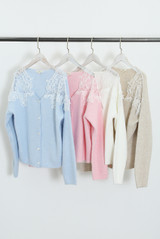 Lace Shoulder Fluffy Cardigan 