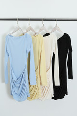 Ruched Front Long Sleeve Dress