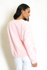 Embroidered Sleeve Fluffy Knit Jumper