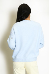 Floral Heart Patch Fluffy Knit Jumper