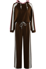 Side Stripe Hoodie And Wide Leg Jogger