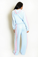 Side Stripe Hoodie And Wide Leg Jogger