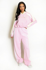 Side Stripe Hoodie And Wide Leg Jogger