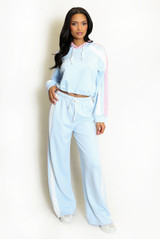 Side Stripe Hoodie And Wide Leg Jogger