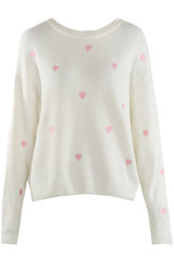 Heart Embroidered Soft Knit Jumper
