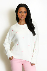 Heart Embroidered Soft Knit Jumper