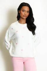Heart Embroidered Soft Knit Jumper