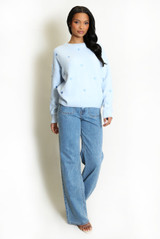 Heart Embroidered Soft Knit Jumper