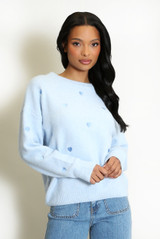 Heart Embroidered Soft Knit Jumper
