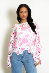 Floral Crochet Jumper