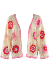 Open Floral Crochet Cardigan