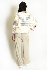 Open Floral Crochet Cardigan