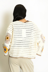 Open Floral Crochet Cardigan