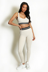 Striped Band Gym Crop Top And Legging Set (PRE-ORDER)
