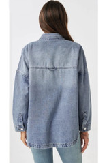 Patch Pockets denim Shacket