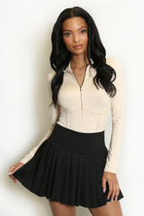 Zip Up Long Sleeve Bodysuit