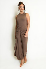 Ruched Detail Midi Dress