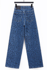 Leopard Pattern Dad Fit Denim Jeans