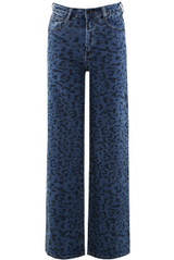 Leopard Pattern Dad Fit Denim Jeans