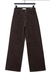 Cheetah Pattern Dad Fit Chocolate Jeans