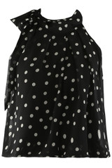 Polka Dot Print Halter Neck Blouse