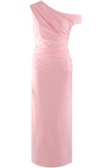 Asymmetric Neckline Midi Dress