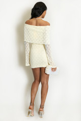 Lace Bardot Mini Dress
