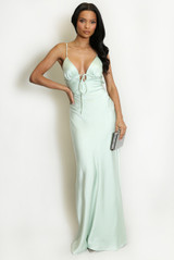Satin Cut Out Maxi Dress