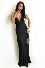 Satin Cut Out Maxi Dress