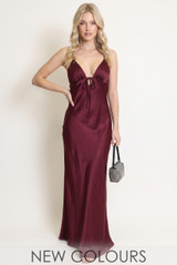 Satin Cut Out Maxi Dress