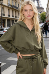 Cropped Hoodie and Cargo Jogger Set