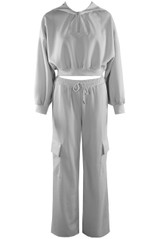 Cropped Hoodie and Cargo Jogger Set