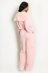 Cropped Hoodie and Cargo Jogger Set