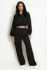 Cropped Hoodie and Cargo Jogger Set