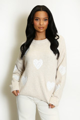Lace Heart Motif Jumper