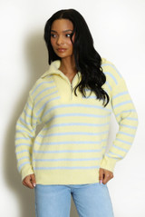 Half Zip Striped Jumper
