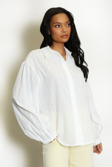 Stripe Blouse With Elasticated Cuff