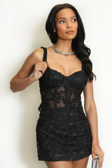 Floral Lace Corset Mesh Top(PRE ORDER)