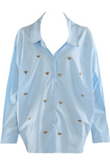 Hearts Embellished Oversized Shirt