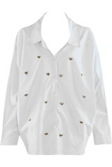 Hearts Embellished Oversized Shirt