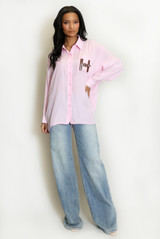 H Motif Button Up Blouse