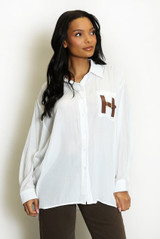 H Motif Button Up Blouse