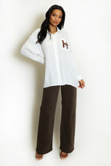 H Motif Button Up Blouse