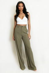 Tailored High Waist Wide Leg Trouser