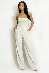 Tailored High Waist Wide Leg Trouser