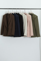 Tailored Blazer With Pointed Collar