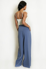 Denim Blue High Waist Wide Leg Trouser